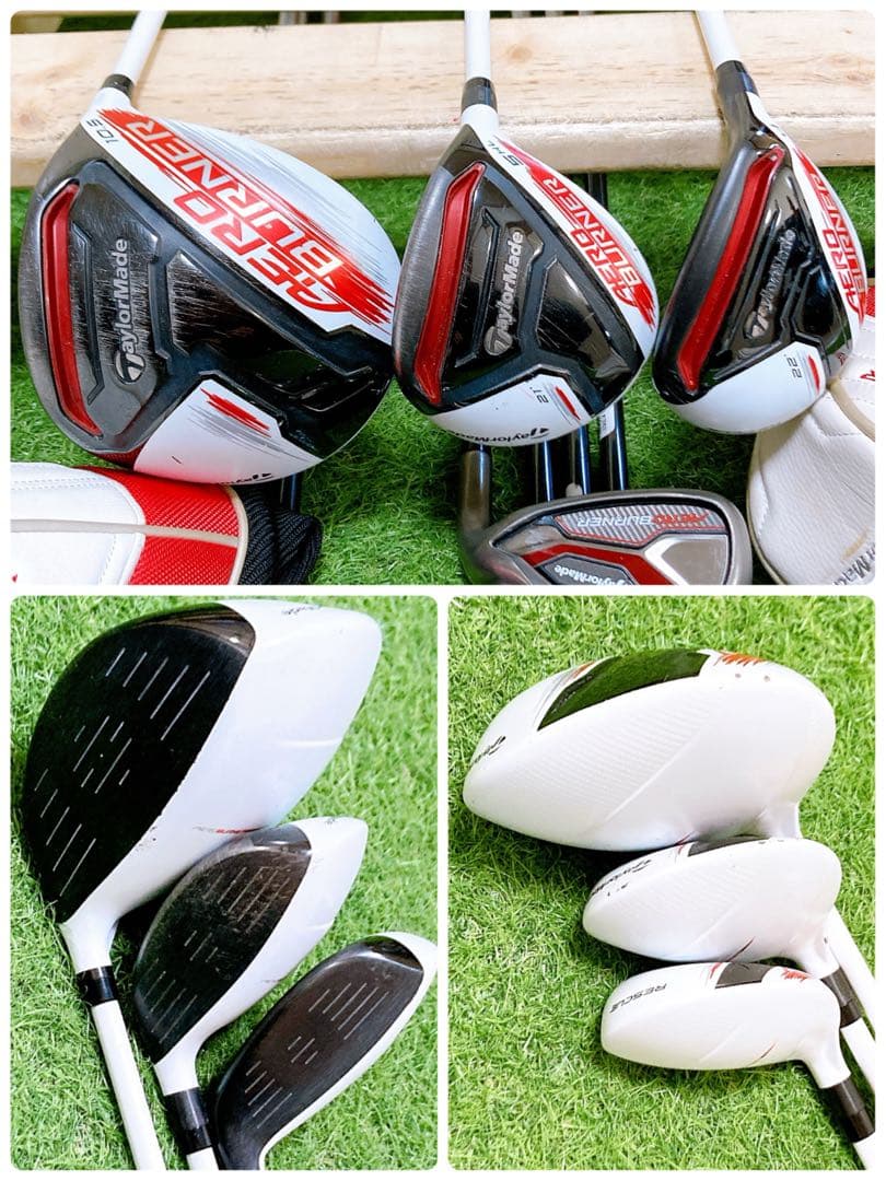 クラブのみテーラーメイド エアロバーナー 10本 ゴルフセット メンズ 右利き