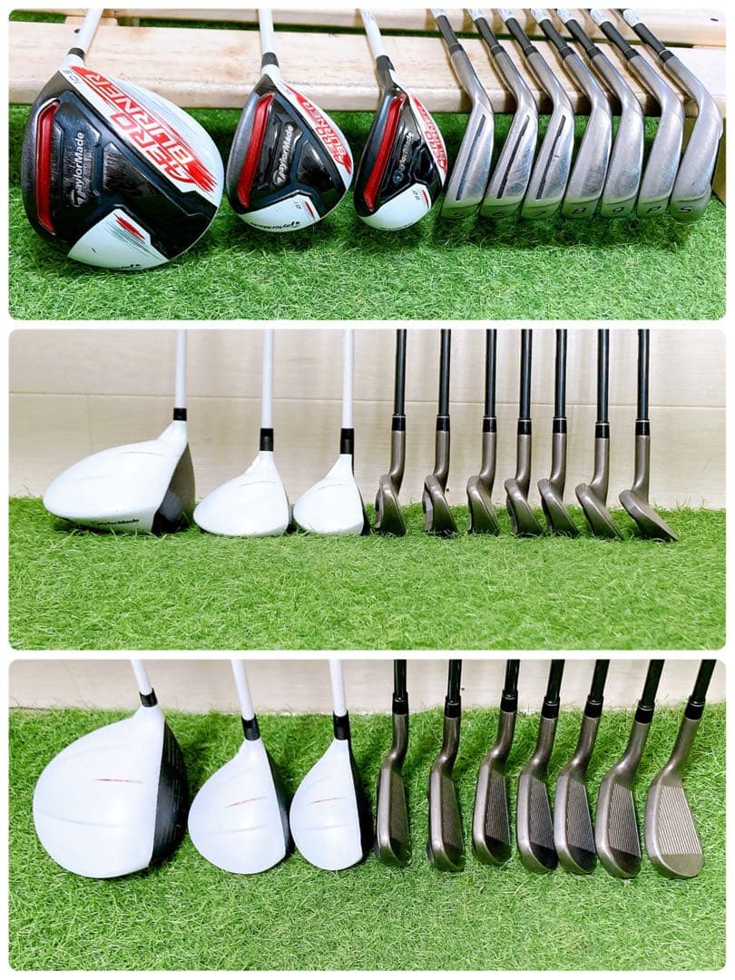 クラブのみテーラーメイド エアロバーナー 10本 ゴルフセット メンズ 右利き