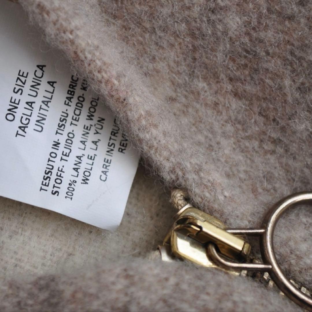 iBlues ♡ ダブルフェイスフードポンチョ 裾フリンジ ベージュ