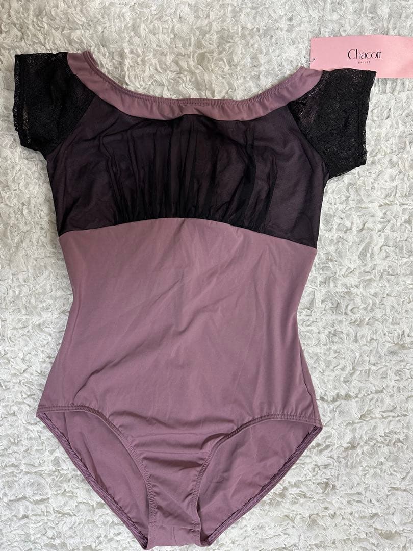 【新品】Chacott レオタード パープル・ブラック　Lサイズ